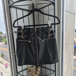 Black leather skirt